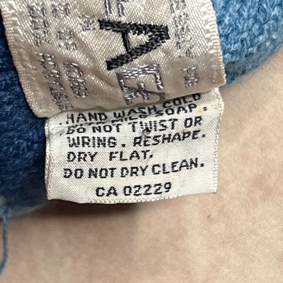 Vintage 80s Made Expressly for Collage Railroad Cowboy Scarf Knit Blue Wild West - Picture 4 of 6